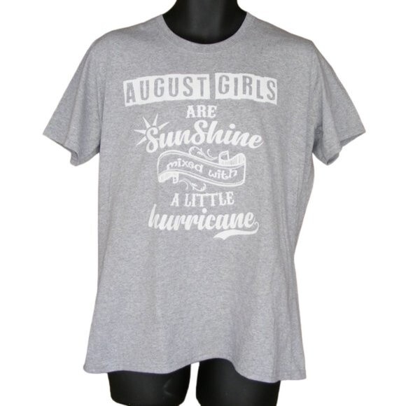 AUGUST GIRLS Tee, L, Heather Gray, Short Sleeves NWOT Sunshine, Hurricane - Picture 1 of 7